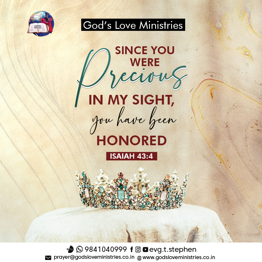 Isaiah 43 4 God s Love Ministries Today s Promise