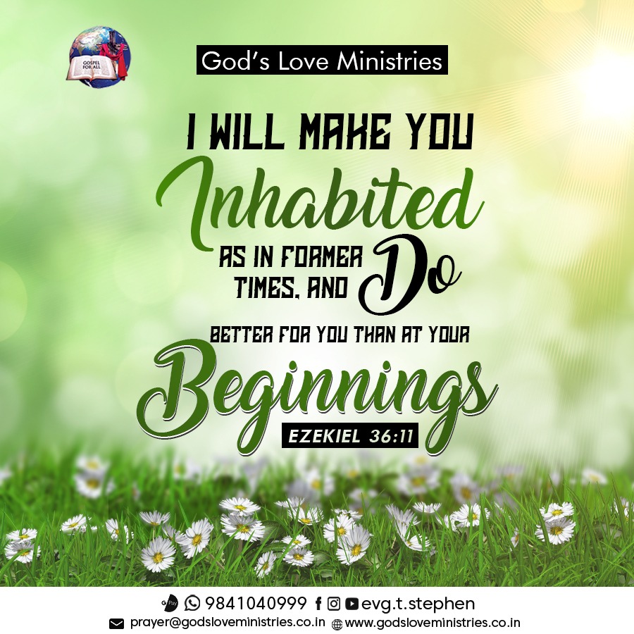 Ezekiel 36 11 God s Love Ministries Today s Promise